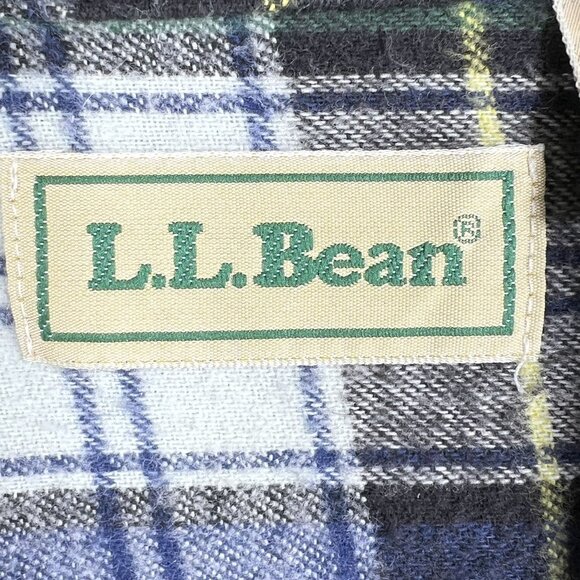 L.L. Bean Mens M Green Denim Canvas Shacket Hurricane Plaid Lining Canada Made - Picture 13 of 16